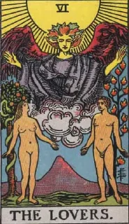 👩‍❤️‍👨 emoji Rider Waite Tarot Original Telegram sticker 7 of 78
