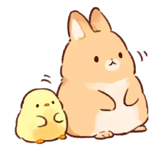 😶 emoji Soft and cute rabbits @softandqt Telegram sticker 7 of 40
