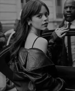 Sticker from Jenna_Ortega_blackwhite