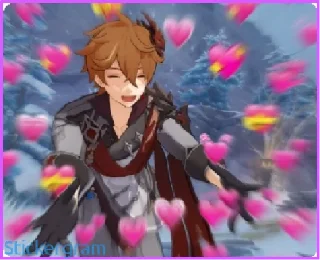 🥰 emoji Xiao = ciao = ciao primogems Telegram sticker 8 of 56