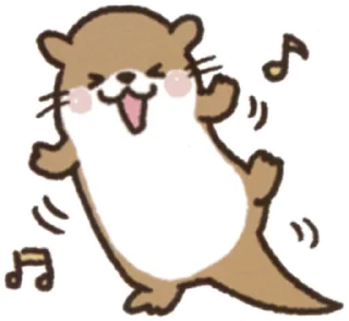 🎵 emoji Chinese Otters Telegram sticker 9 of 15