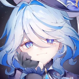 💧 emoji ⌜ Furina 💧 ⌟  ᨒ @KurumiFan ⛩️ Telegram sticker 7 of 120