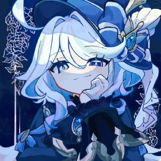 💧 emoji ⌜ Furina 💧 ⌟  ᨒ @KurumiFan ⛩️ Telegram sticker 6 of 120