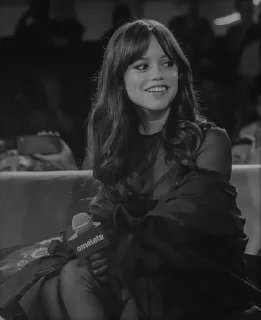 Sticker from Jenna_Ortega_blackwhite