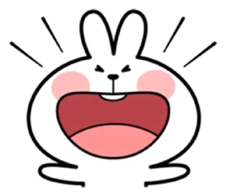 😂 emoji Spoiled Rabbit facial expressions:@spoiledRabbits Telegram sticker 6 of 41