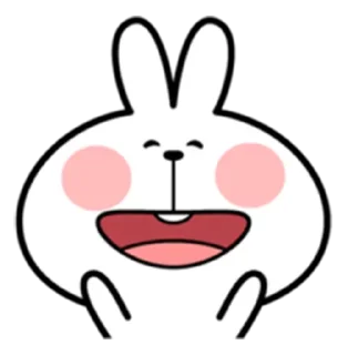 😆 emoji Spoiled Rabbit facial expressions:@spoiledRabbits Telegram sticker 5 of 41