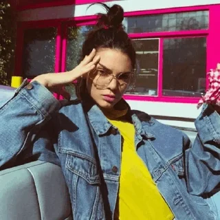 😐 emoji 'Kendall Jenner | @iStickerLand, Telegram sticker 19 of 91