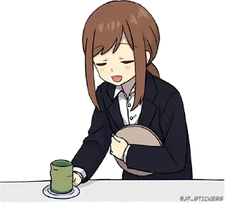 🍵 emoji Cute Girl @english_world_chatting Telegram sticker 11 of 80