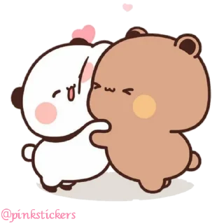 👩‍❤️‍💋‍👨 emoji Panda & Bear 🌸@pinkstickers🌸 Telegram sticker 3 of 65