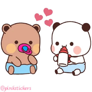 🍼 emoji Panda & Bear 🌸@pinkstickers🌸 Telegram sticker 6 of 65