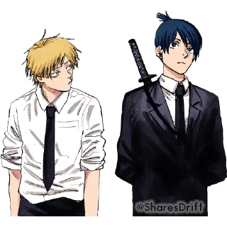😐 emoji Chainsaw Man - @OtakusDrift - @SharesDrift Telegram sticker 18 of 34