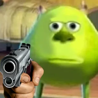 🔫 emoji Mike Wazowski-Sulley face Telegram sticker 12 of 53