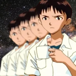 😐 emoji Shinji with a fucking cup Telegram sticker 13 of 26