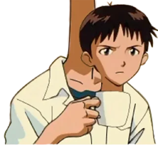 😐 emoji Shinji with a fucking cup Telegram sticker 7 of 26