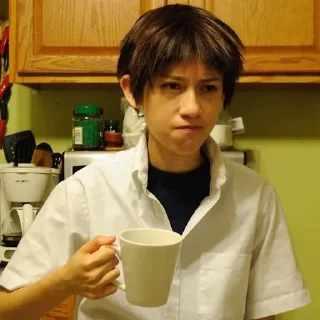 😐 emoji Shinji with a fucking cup Telegram sticker 17 of 26