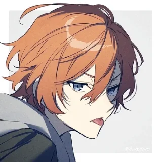 🀄️ emoji 赤狐"Chuuya @nakahara_ch Telegram sticker 7 of 30
