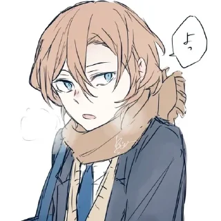 🀄️ emoji 赤狐"Chuuya @nakahara_ch Telegram sticker 8 of 30