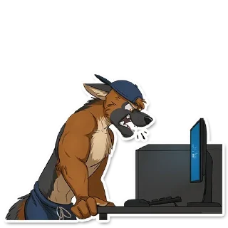 🖥 emoji Lucky and Waffles Telegram sticker 23 of 32