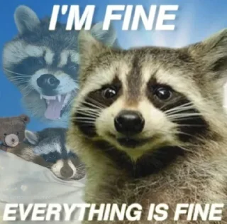 😔 emoji Sad racoons Telegram sticker 10 of 42
