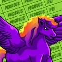 Sticker from purple Pegasus