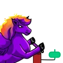 Sticker from purple Pegasus