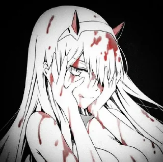 🙃 emoji zero two mood Telegram sticker 15 of 35