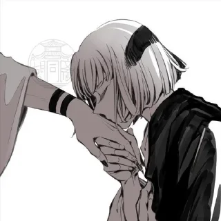 💋 emoji ⌜ Uraume 🤍 ⌟  ᨒ @KurumiFan ⛩️ Telegram sticker 8 of 31