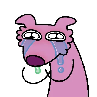 😭 emoji Stupid Pink Dog 2 Telegram sticker 16 of 35