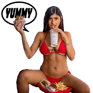 🌭 emoji @STIKERFORALL 🇬🇧MIA KHALIFA Telegram sticker 3 of 20