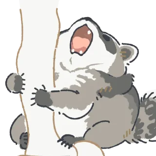 🦵 emoji Cute Raccoon by @carlysticker Telegram sticker 22 of 41