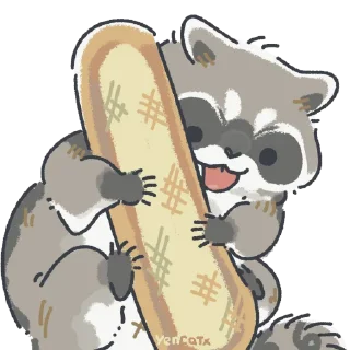 🥖 emoji Cute Raccoon by @carlysticker Telegram sticker 14 of 41