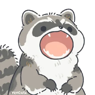 😡 emoji Cute Raccoon by @carlysticker Telegram sticker 13 of 41