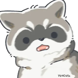 😮 emoji Cute Raccoon by @carlysticker Telegram sticker 18 of 41