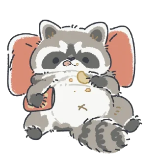 🍟 emoji Cute Raccoon by @carlysticker Telegram sticker 12 of 41