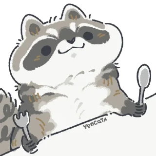 🍴 emoji Cute Raccoon by @carlysticker Telegram sticker 8 of 41