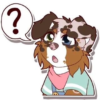 ❔ emoji Cooper the Aussie Telegram sticker 7 of 50