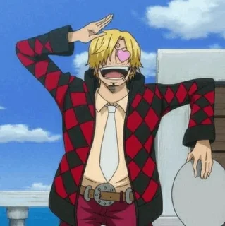 🎷 emoji ◈『 sanji 』◈ @ka_anime_sticker Telegram sticker 24 of 100