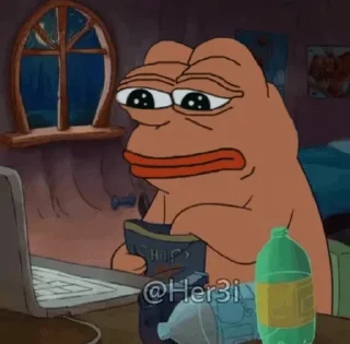 🐸 emoji PePe <5> 🐸  -  [ @Pepe_Her3i ] Telegram sticker 22 of 120