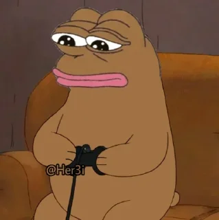 🐸 emoji PePe <5> 🐸  -  [ @Pepe_Her3i ] Telegram sticker 19 of 120