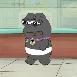 🐸 emoji PePe <5> 🐸  -  [ @Pepe_Her3i ] Telegram sticker 12 of 120