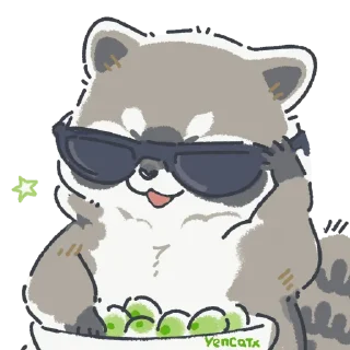 Cute Raccoon by @carlysticker