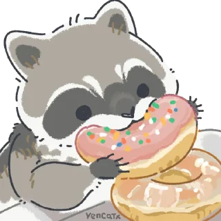 😋 Cute Raccoon by @carlysticker, стікер Telegram 16 з 41