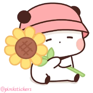 🌻 Panda & Bear 🌸@pinkstickers🌸, sticker Telegram 10 sur 65