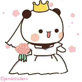 👰 Panda & Bear 🌸@pinkstickers🌸, sticker Telegram 15 sur 65