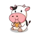 😋 Momo Cow🐮-@MochaStickers, sticker Telegram 11 sur 14