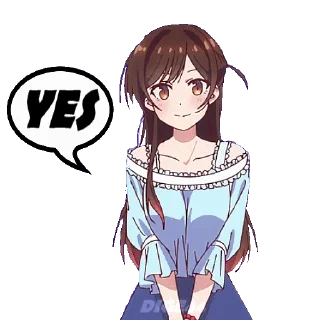 👍 RENT A GIRLFRIEND @STIKERFORALL, Telegram sticker 8 of 50