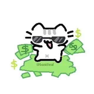 🤑 emoji Basilleaf Cats Telegram sticker 18 of 50