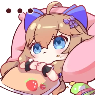 😐 emoji 嘉然2.0装扮表情包 Remastered Telegram sticker 12 of 25