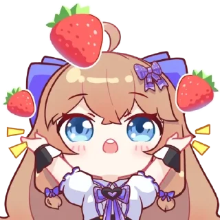 🍓 emoji 嘉然2.0装扮表情包 Remastered Telegram sticker 21 of 25