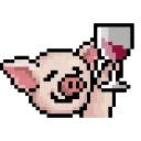 🍷 emoji LIHKG Pig Animated (Pixel Art, Unofficial) Telegram sticker 9 of 42
